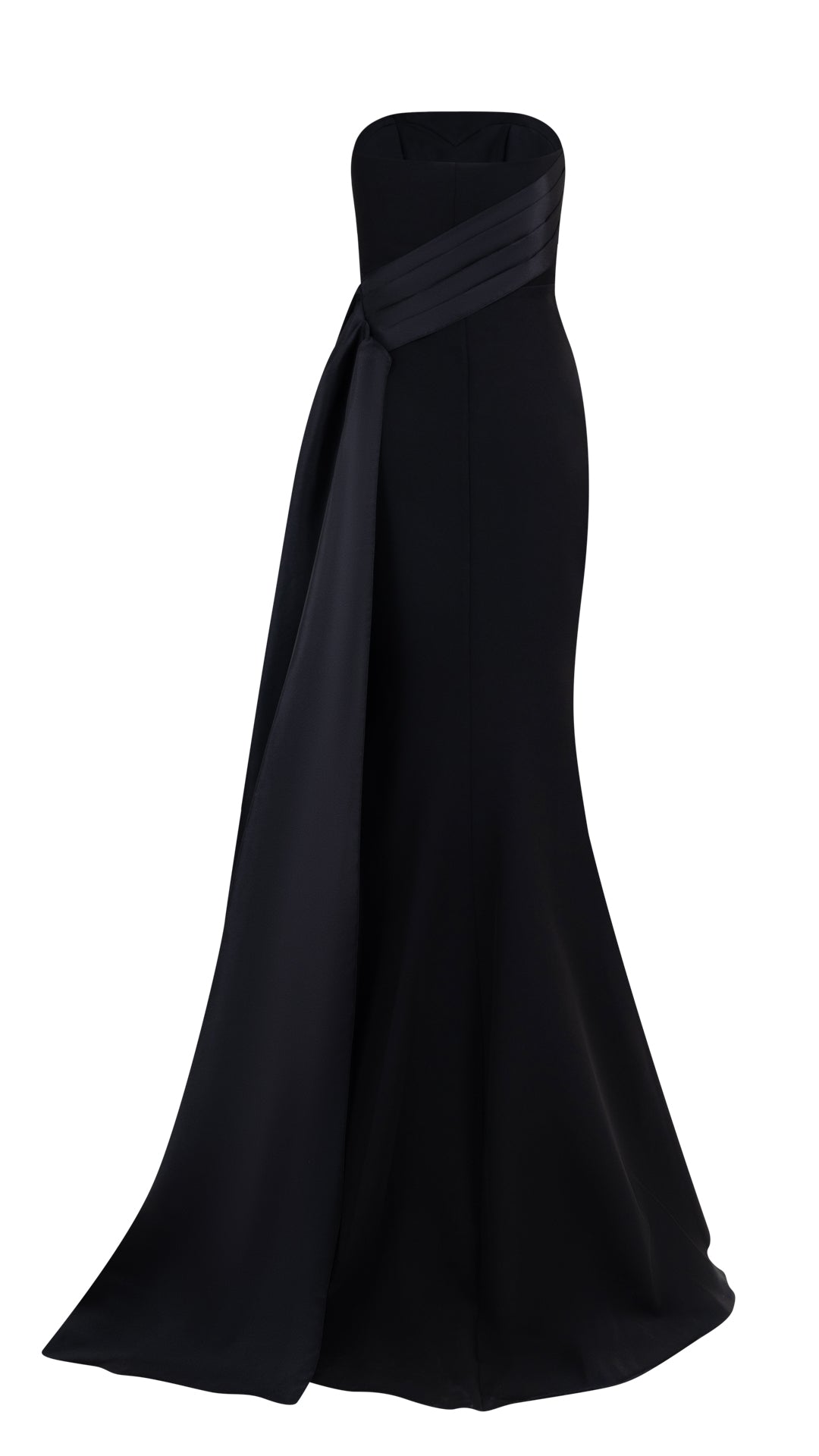 TWO TONE STRAPLESS MAXI DRESS WITH TRAIN - Heli's Couture | Party Dresses and Evening Wear for women