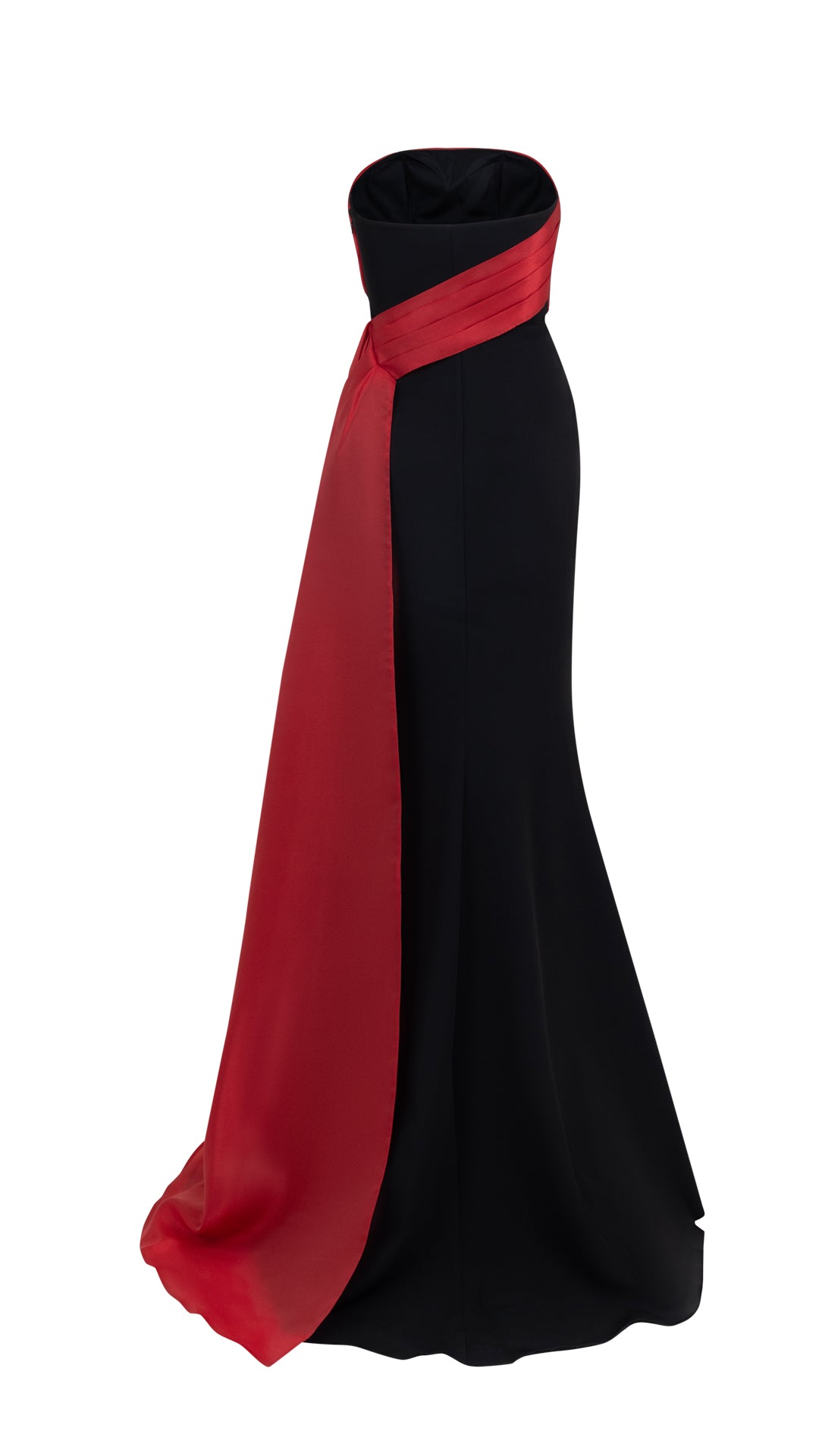 TWO TONE STRAPLESS MAXI DRESS WITH TRAIN - Heli's Couture | Party Dresses and Evening Wear for women