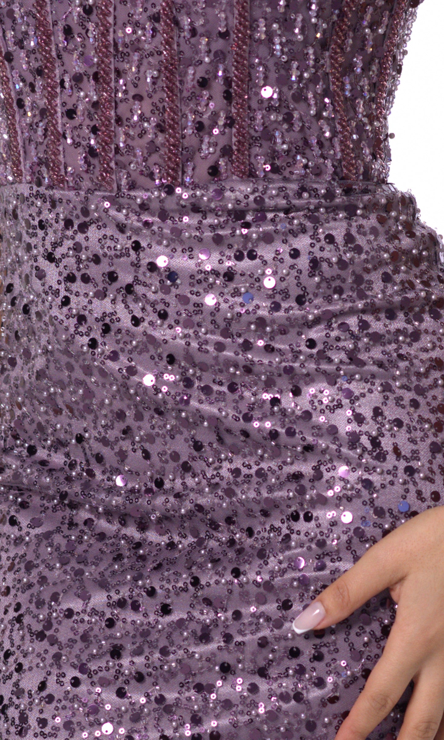 STRAPLESS SEQUIN MAXI DRESS