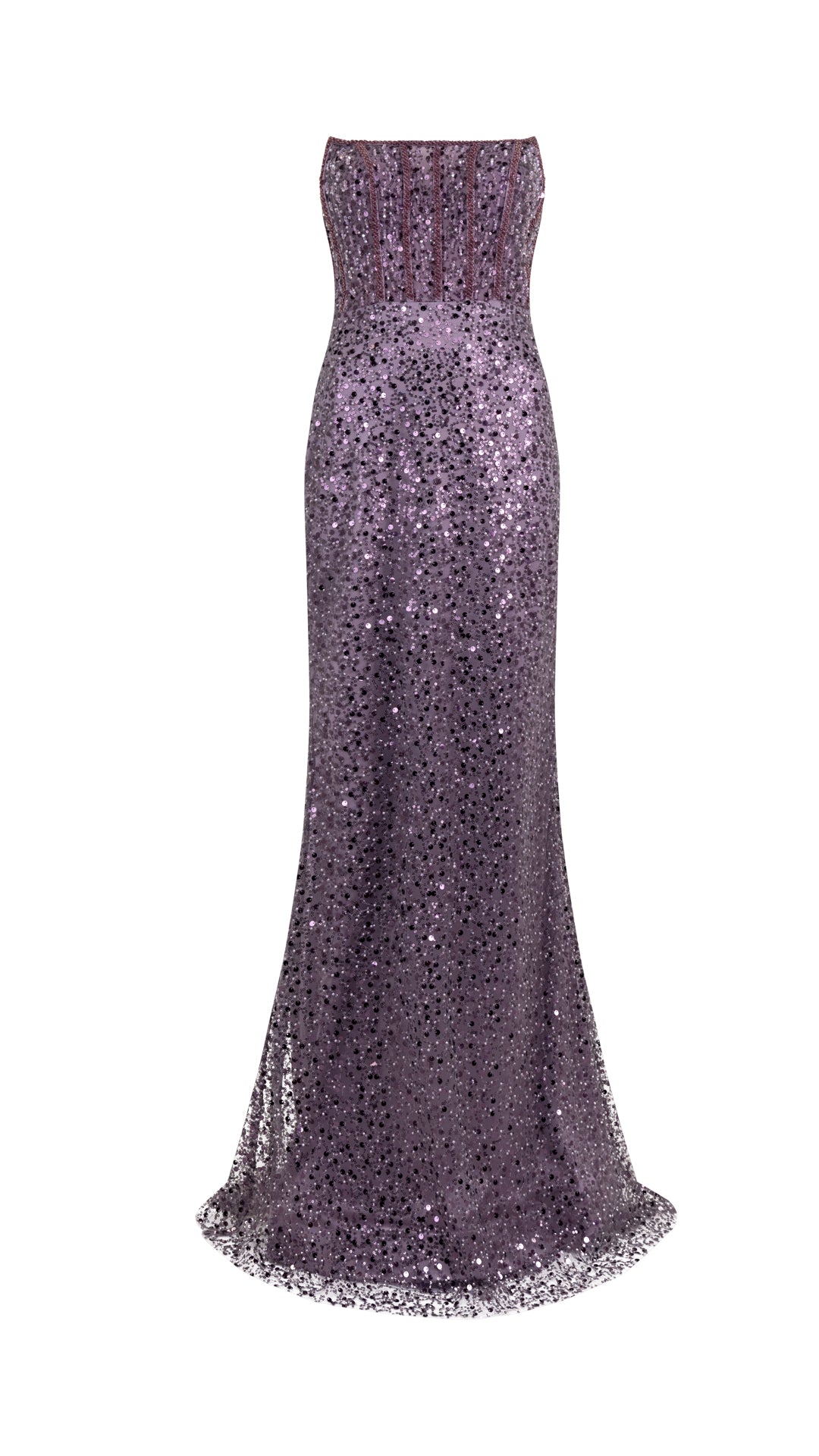 STRAPLESS SEQUIN MAXI DRESS