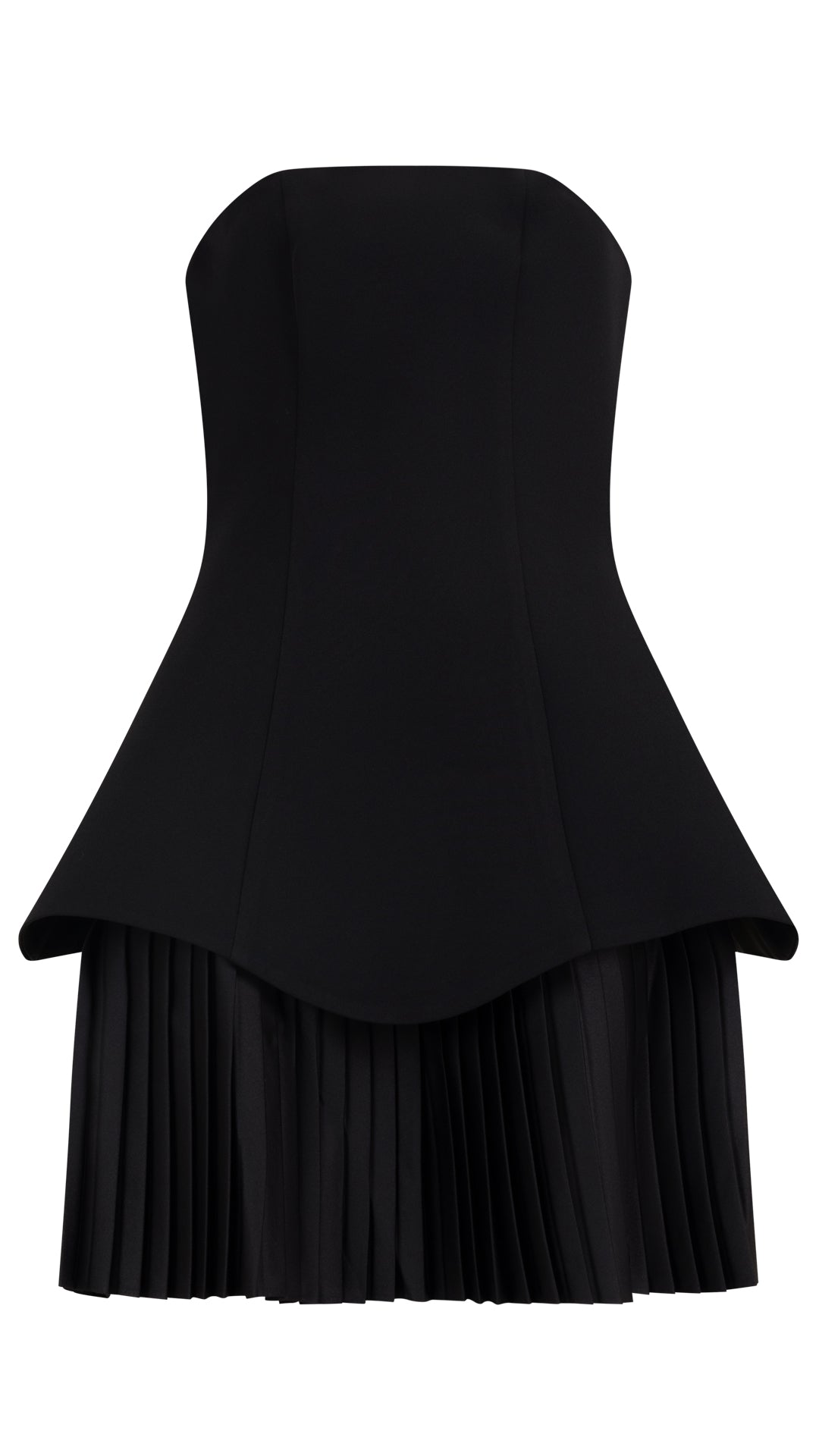 MINI CORSET DRESS WITH PLEATED SKIRT